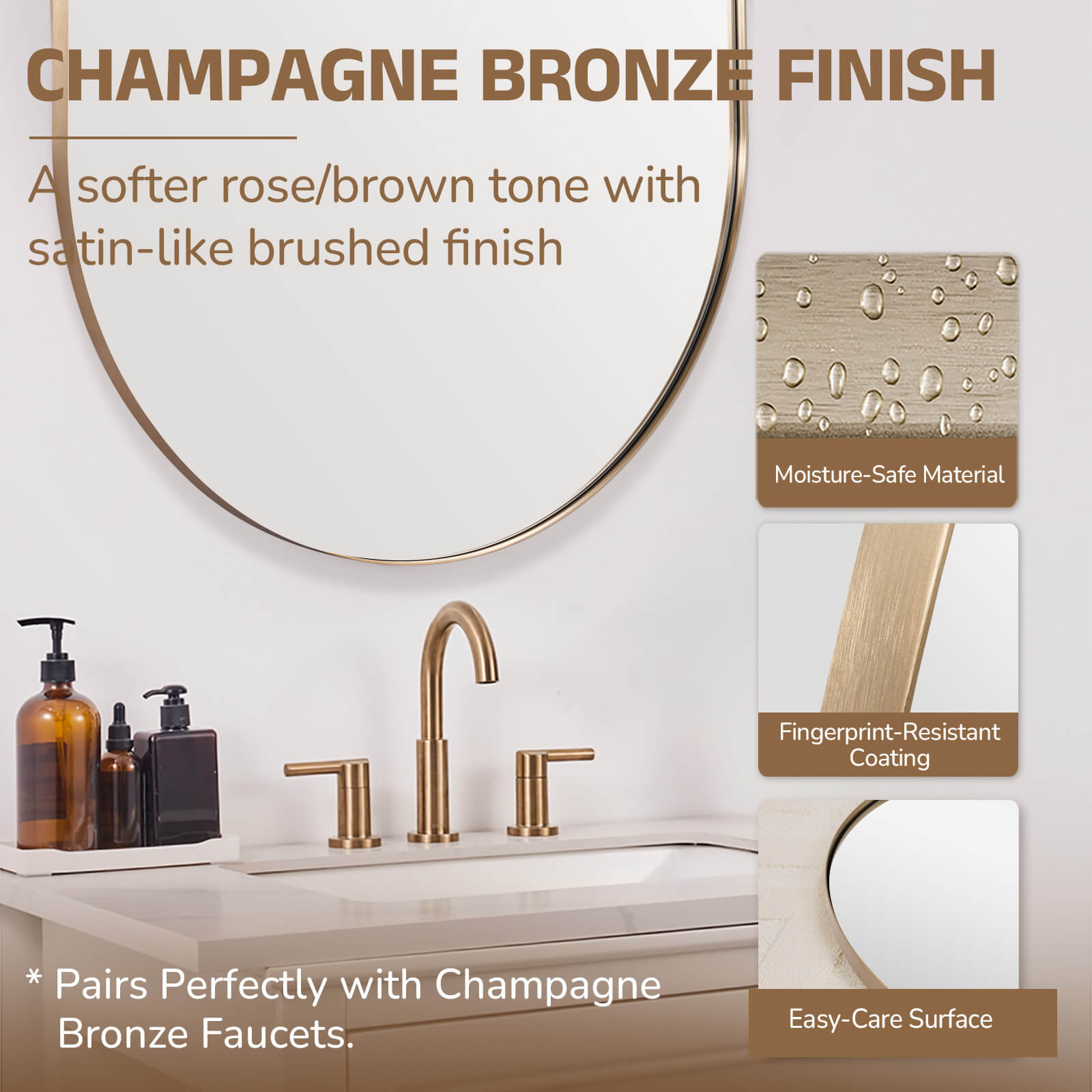 Modern Pill Shaped Capsule Wall Mirrors Long Oval Bathroom Vanity Mirror | Stainless Steel Frame