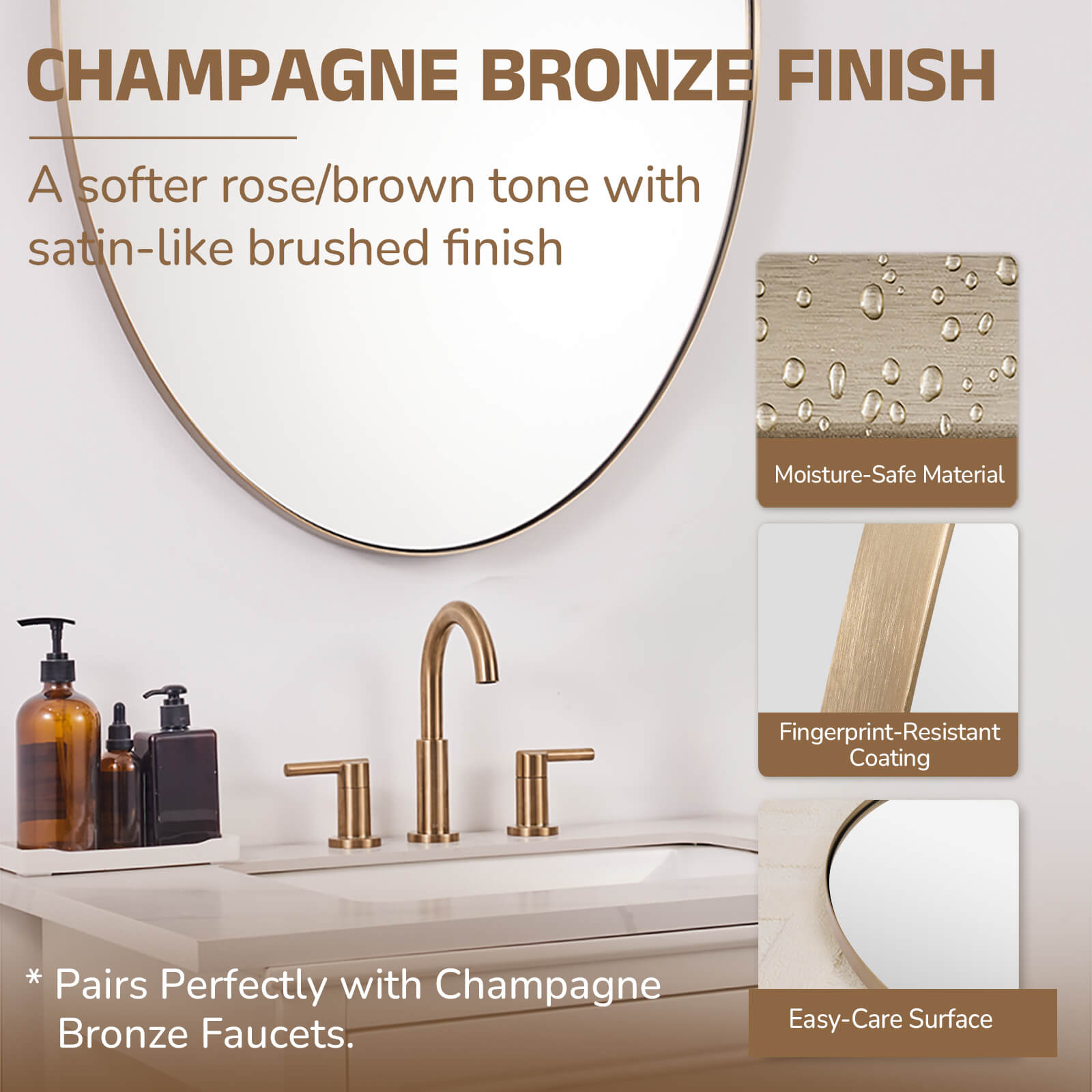 Modern Oval Bathroom Wall Mirrors |Stainless Steel Framed