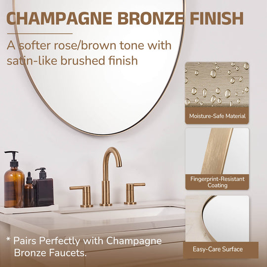 Modern Oval Bathroom Wall Mirrors |Stainless Steel Framed