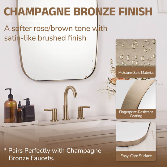 Modern Oval Oblong Bathroom Vanity Mirror | Stainless Steel Frame