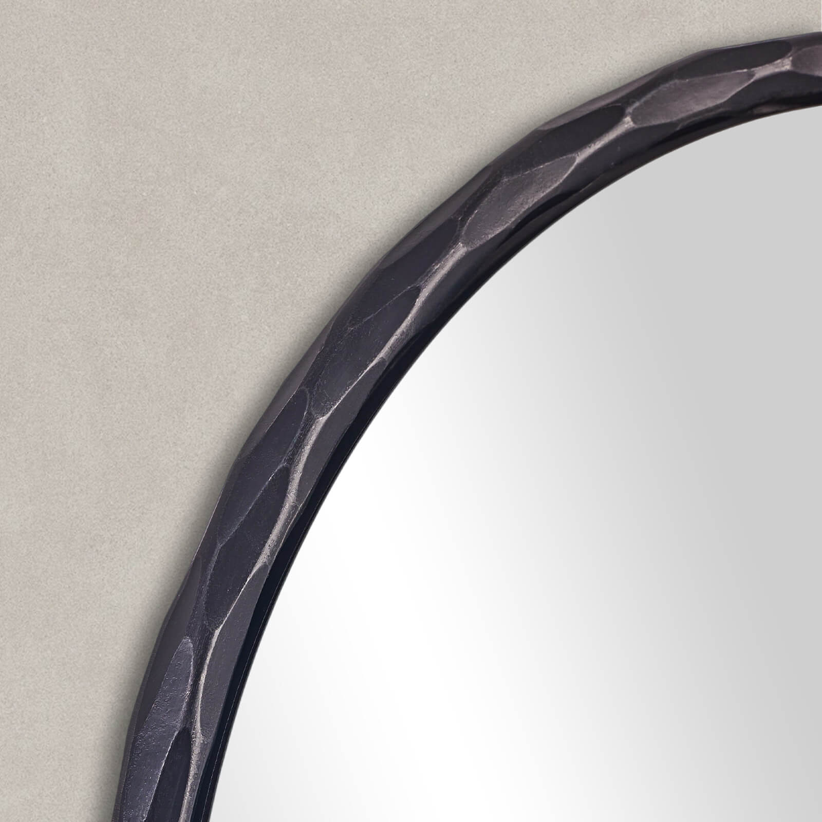 Antique Hand-Forged Iron Framed Arched Wrought Iron Bathroom Wall Mirror