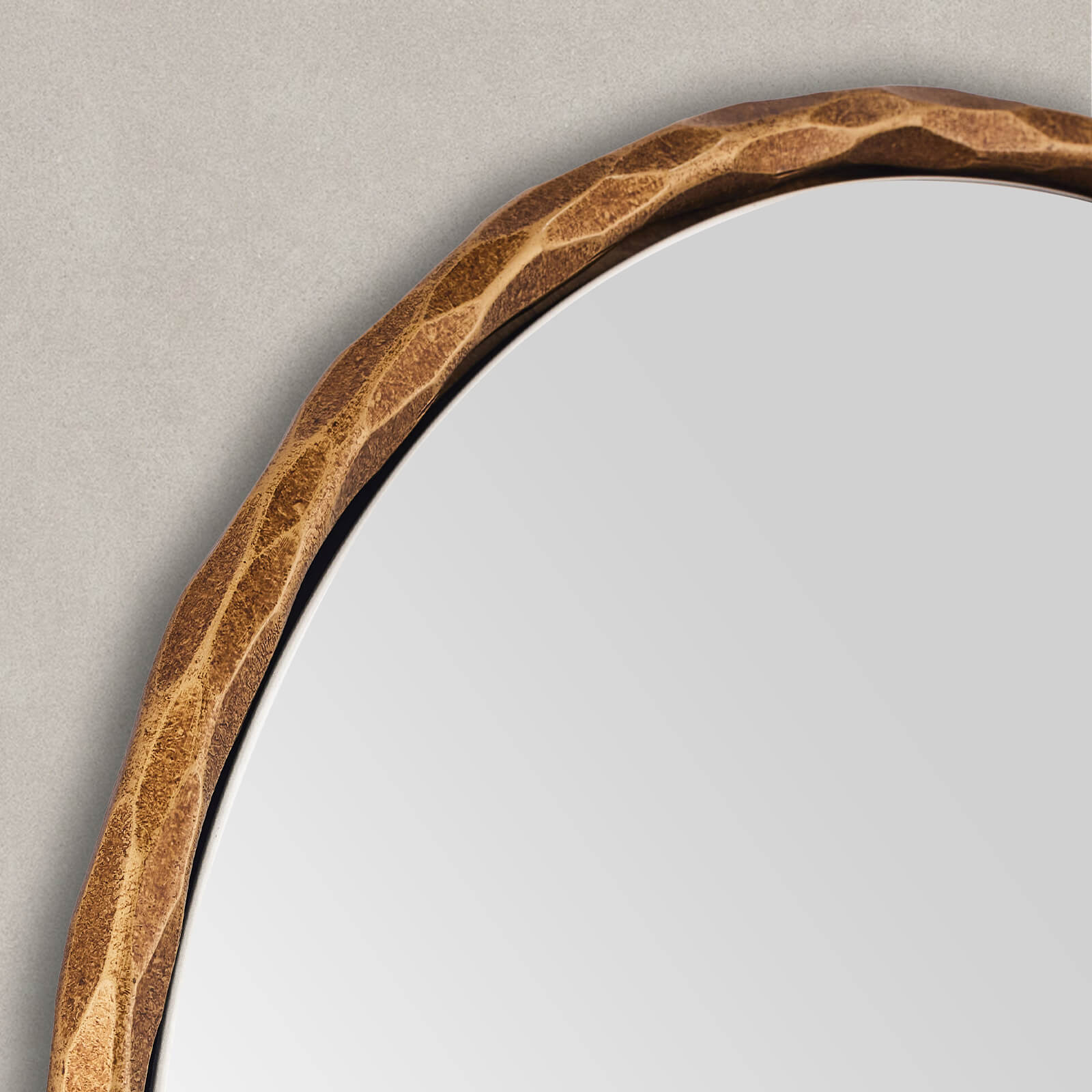 Antique Hand-Forged Iron Framed Arched Wrought Iron Bathroom Wall Mirror