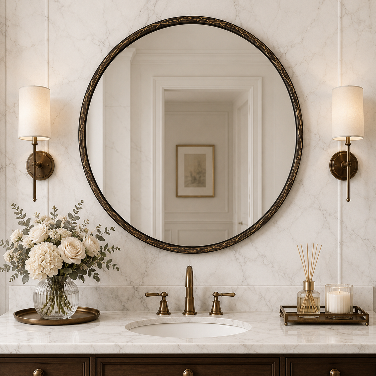 Antique Hand Hammer Forged Iron Mirror Circle Wrought Iron Mirror Round Wall Mirror