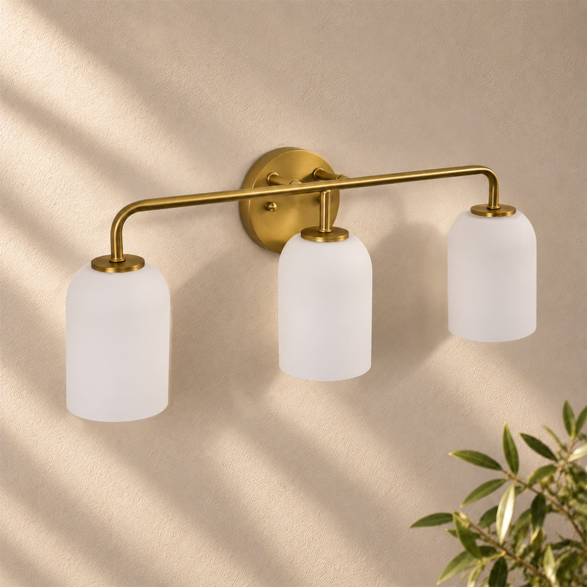 Modern Milk Glass Shade Vanity Light Wall Sconce