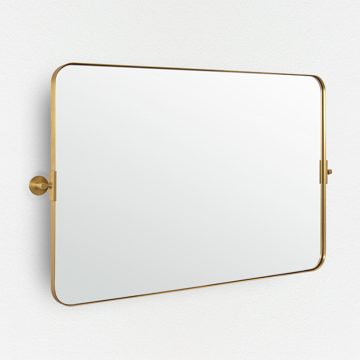 Horizontally Tilting Pivot Rectangle Mirrors for Bathroom | Stainless Steel Frame