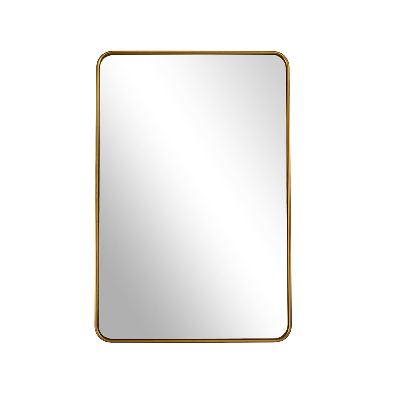 Contemporary Rounded Rectangular Bathroom Wall Mirror| U-Shaped Tube Aluminum Framed