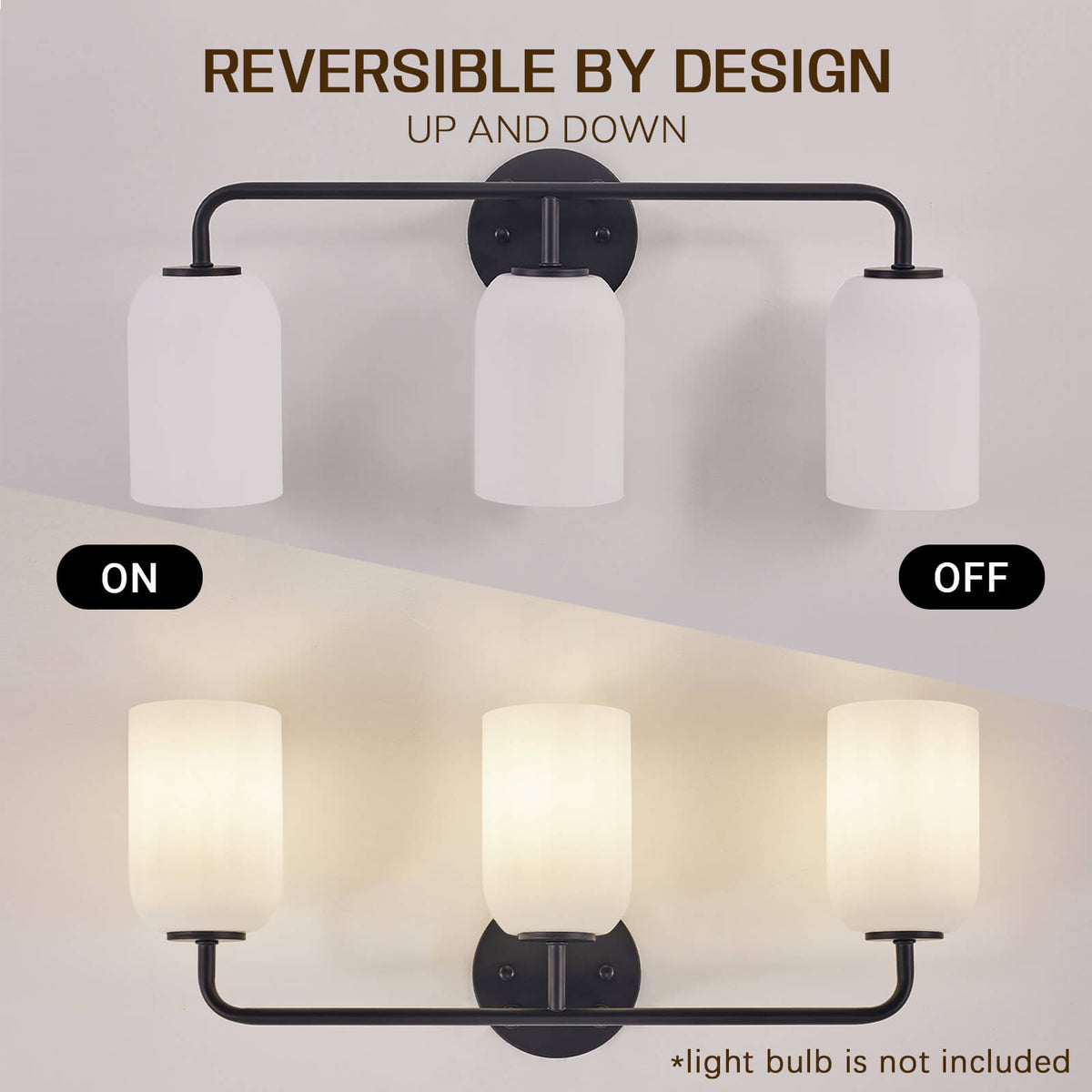 Modern Milk Glass Shade Vanity Light Wall Sconce