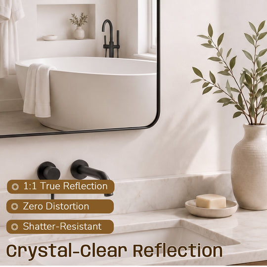 Tilting Rectangular Pivot  Mirror for Bathroom/Vanity Floating Mirror | Stainless Steel Frame