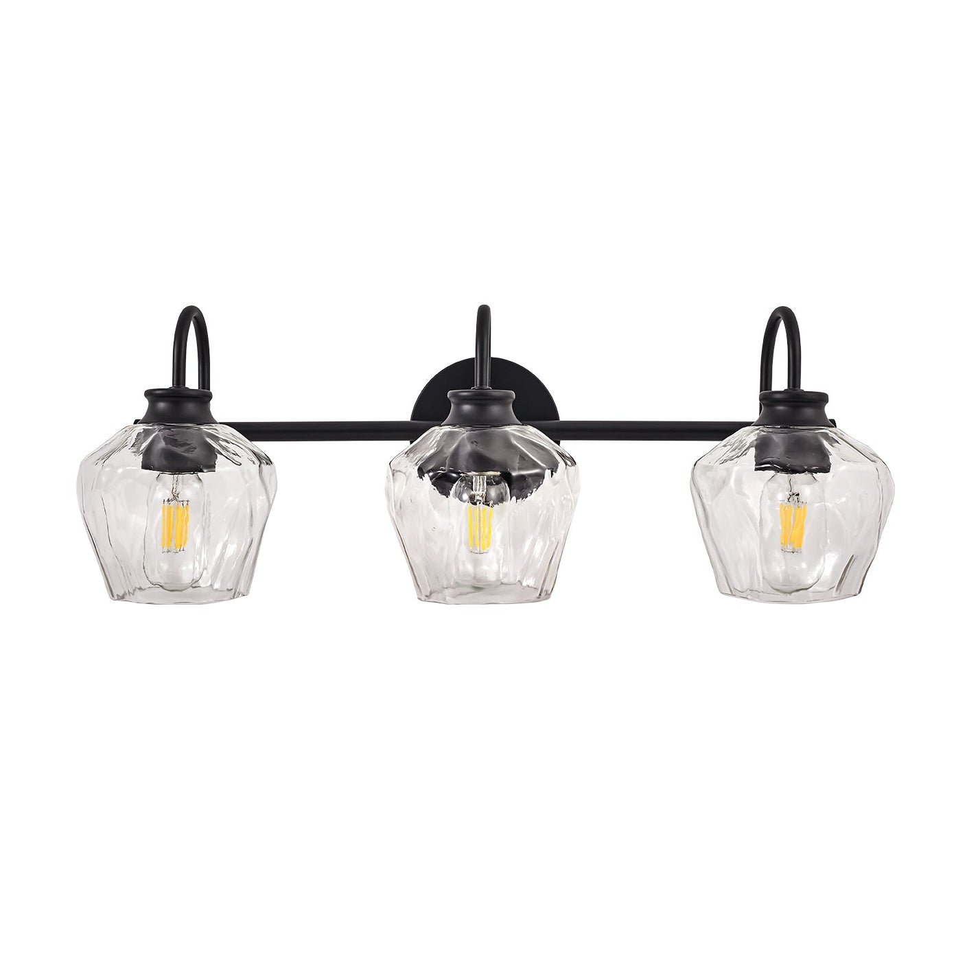 Contemporary  Hammer Glass Shade Gooseneck Bathroom Wall Sconce