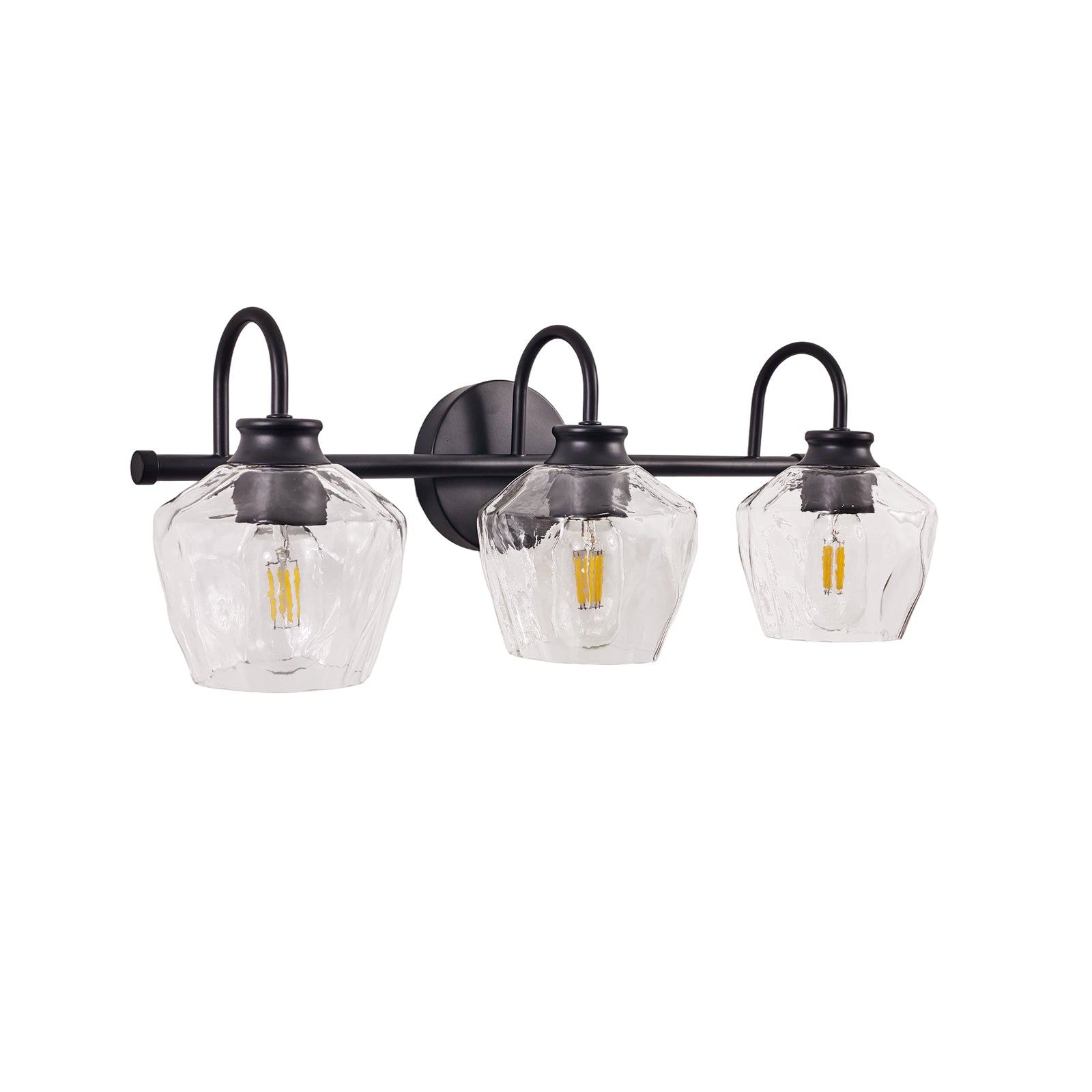 Contemporary  Hammer Glass Shade Gooseneck Bathroom Wall Sconce