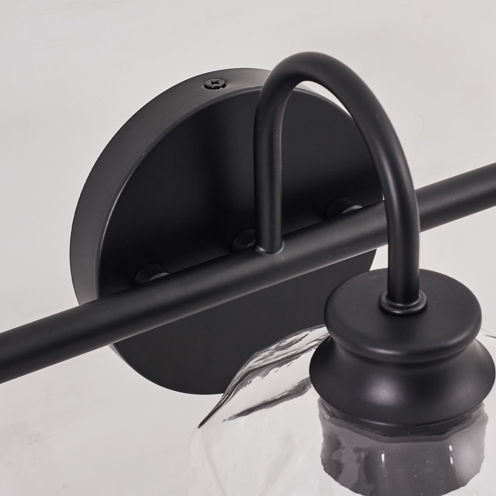 Contemporary  Hammer Glass Shade Gooseneck Bathroom Wall Sconce