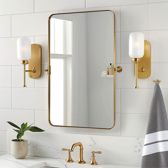 Tilting Rectangular Pivot  Mirror for Bathroom/Vanity | Stainless Steel Frame