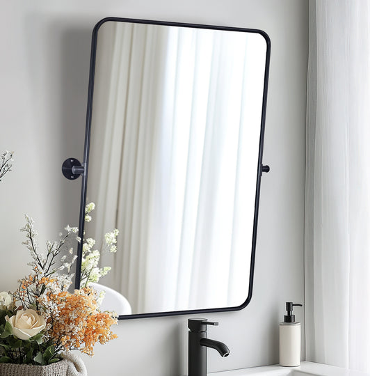 Modern Rectangle Pivot Mirror Adjustable Tilting Bathroom Mirror