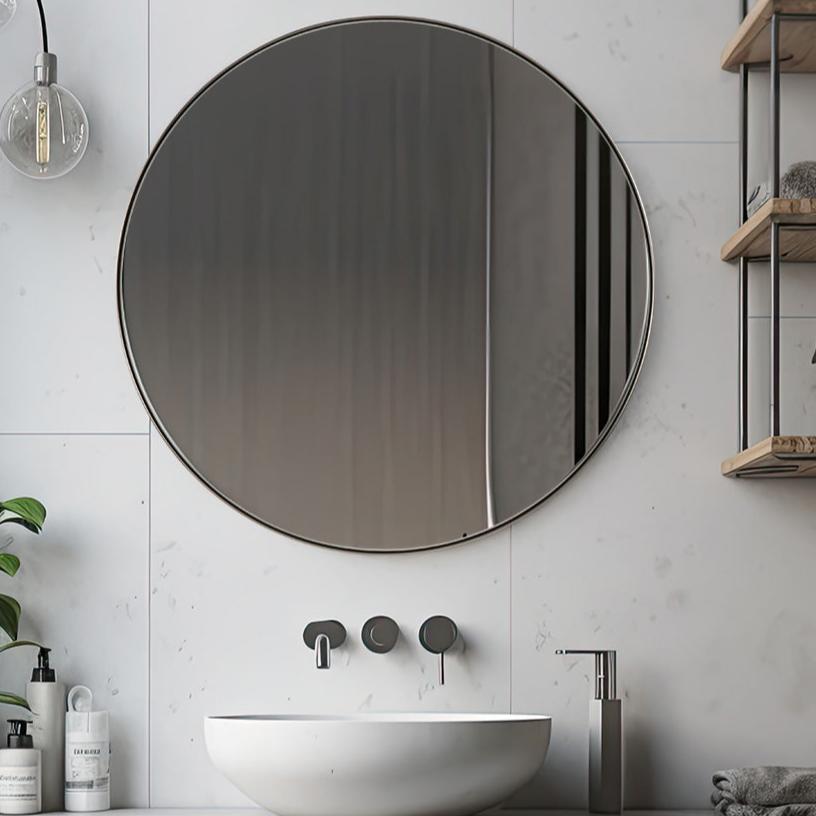 Open Box Like New: Modern Round Vanity Wall Mirrors For Bathroom