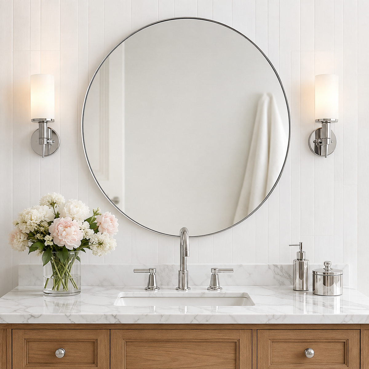 Open Box Like New: Modern Round Bathroom Mirrors Circle Wall Mirrors