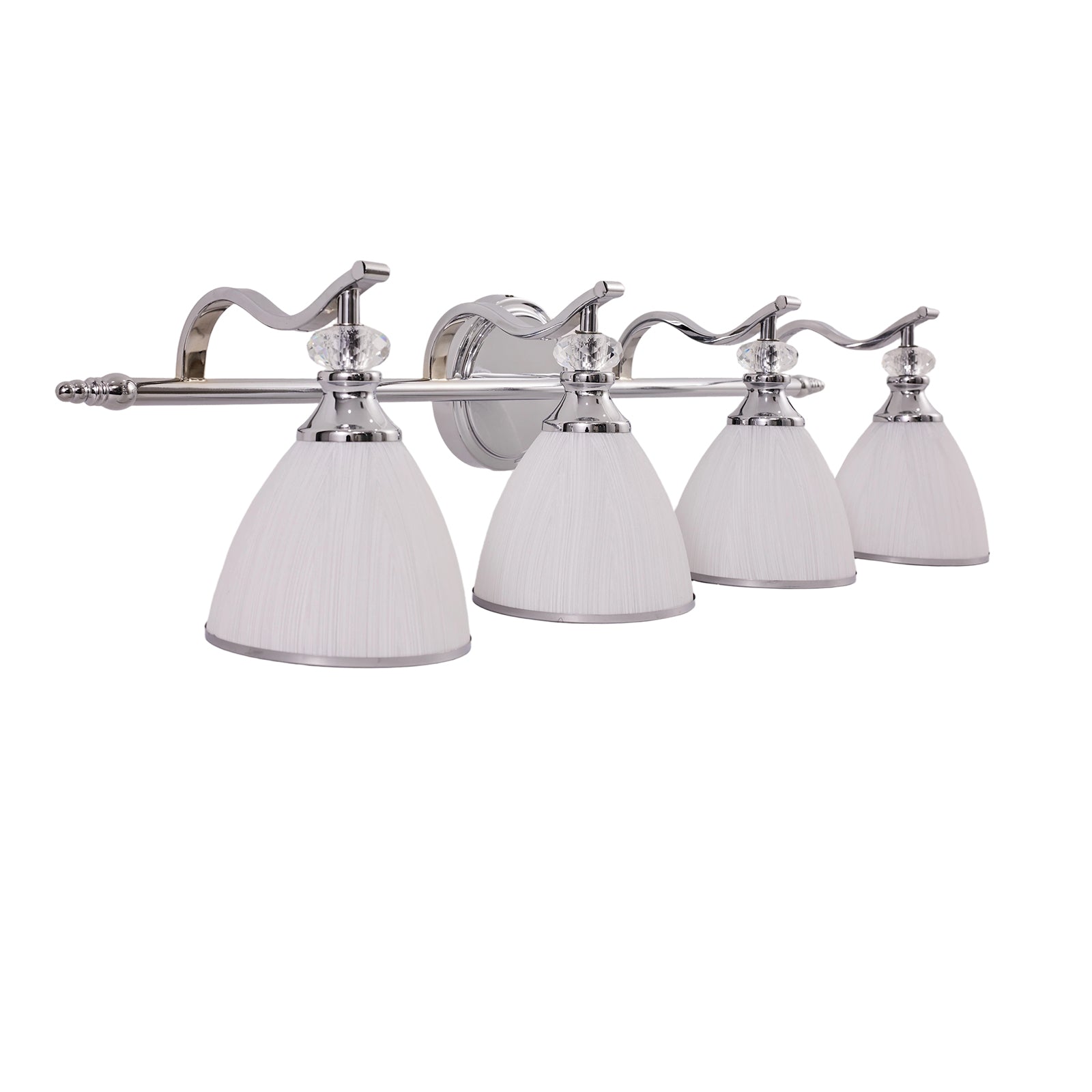 Artistical Metal Crank Frame White Frosted Trumpet Shade Bathroom Sconces