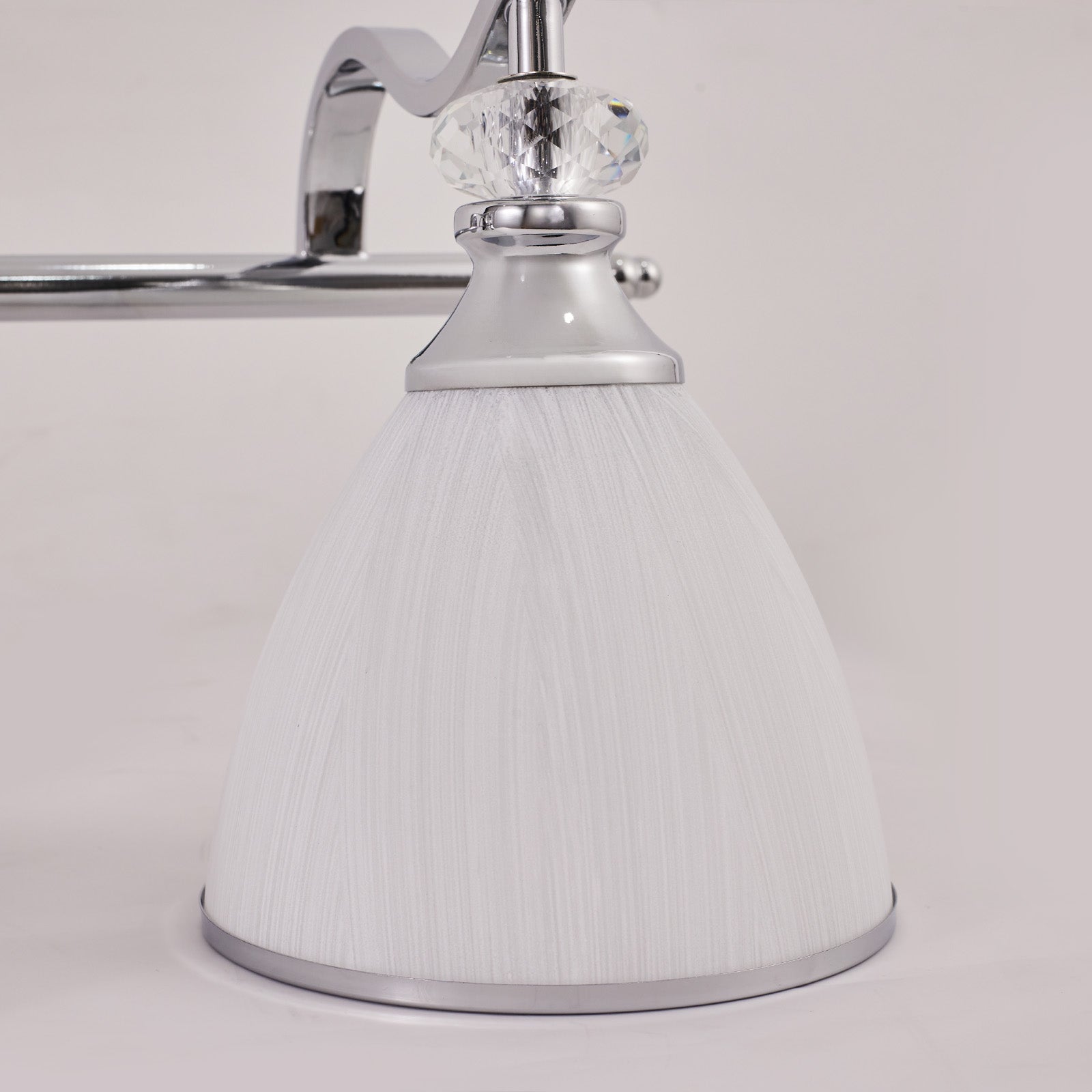 Artistical Metal Crank Frame White Frosted Trumpet Shade Bathroom Sconces