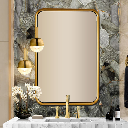 Contemporary Reverse Beveled Metal Framed Rectangle Wall Mirrors
