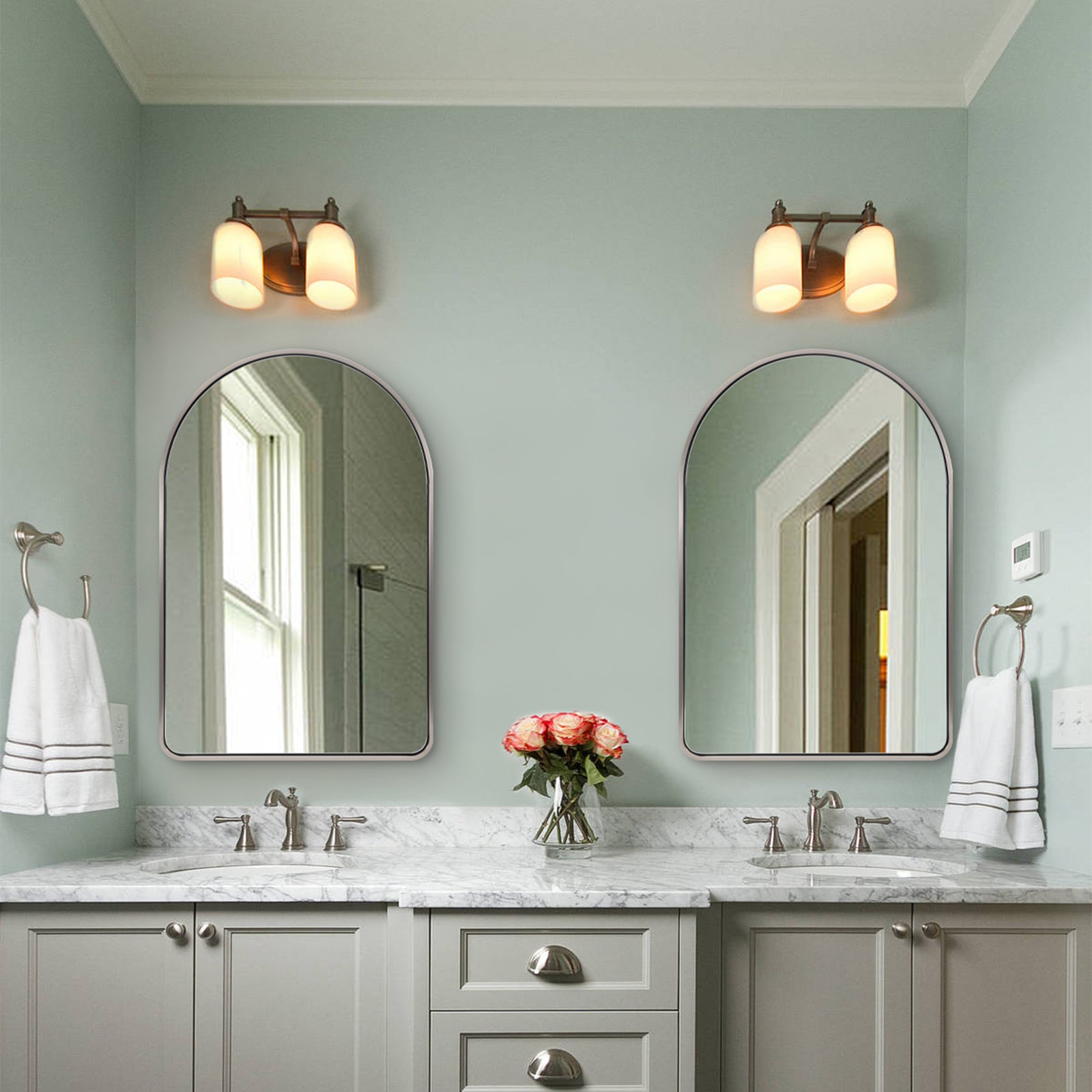 Bold Metal Framed Arched   Wall Mirrors for Bathroom/ Living Room/Entry