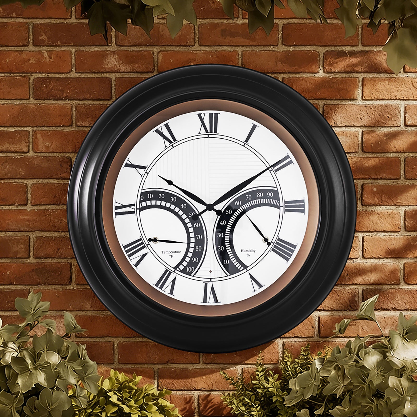 Contemporary 24 Inch Large Outdoor Wall Clock Waterproof Illuminated Clock,Stripe Dial