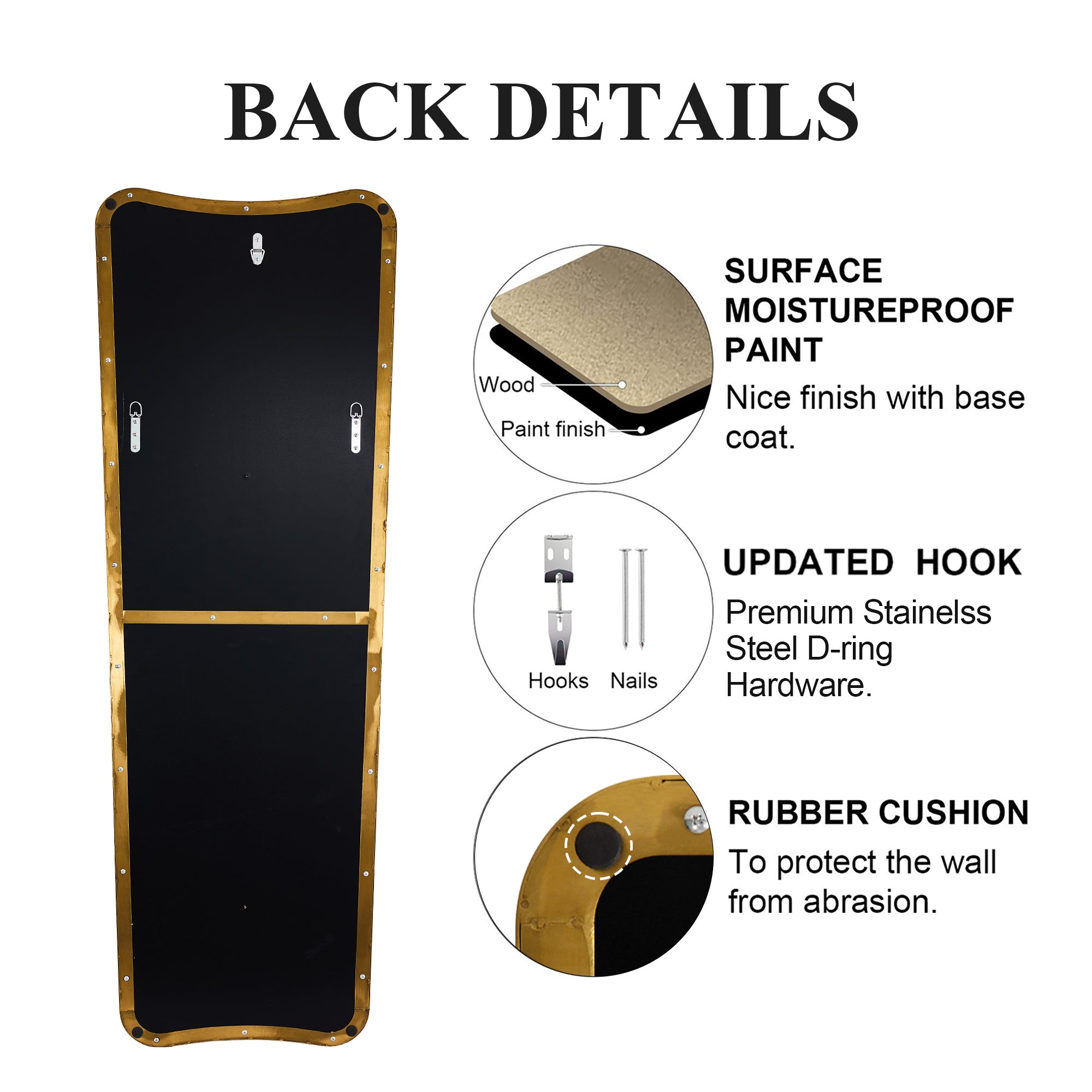 Asymmetrical Irregular Full Length Wall Mirror |Stainless Steel Frame