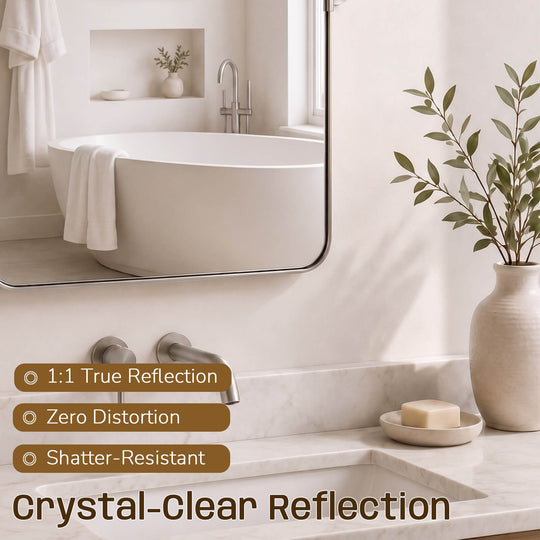 Tilting Rectangular Pivot  Mirror for Bathroom/Vanity Floating Mirror | Stainless Steel Frame