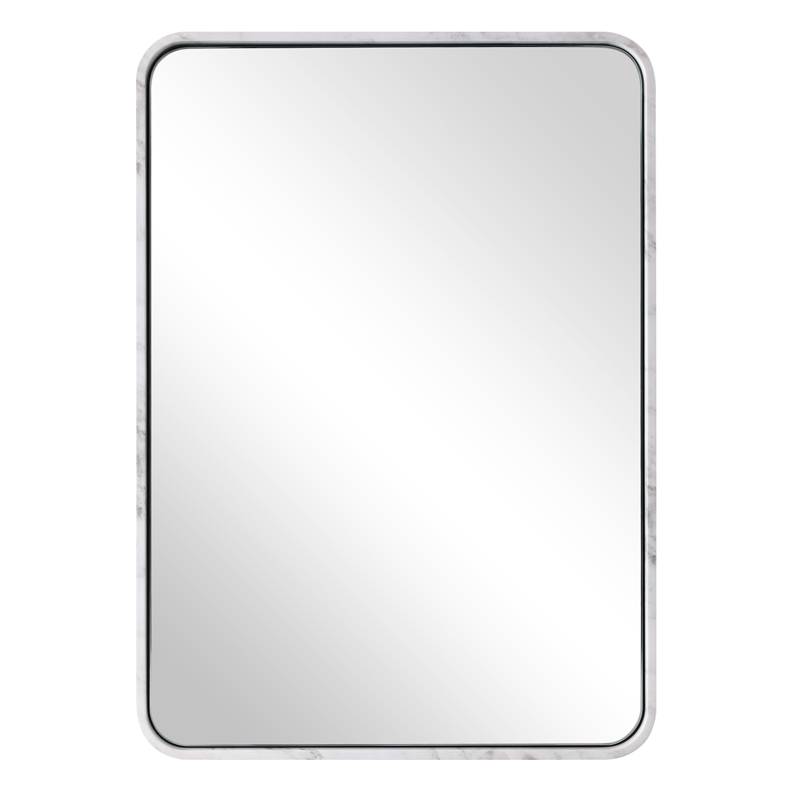 Contemporary Marble Framed Rectangle Wall Mirror for Bathroom Vanity