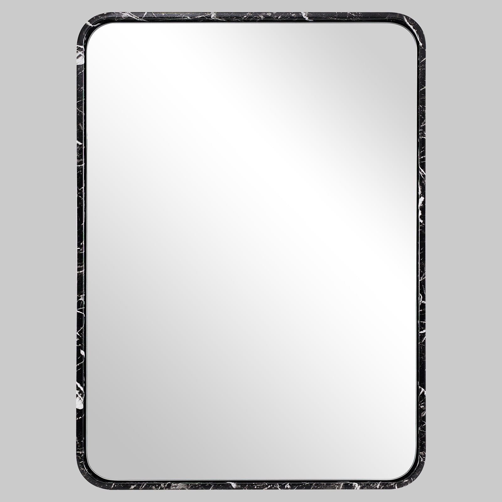 Contemporary Marble Framed Rectangle Wall Mirror for Bathroom Vanity