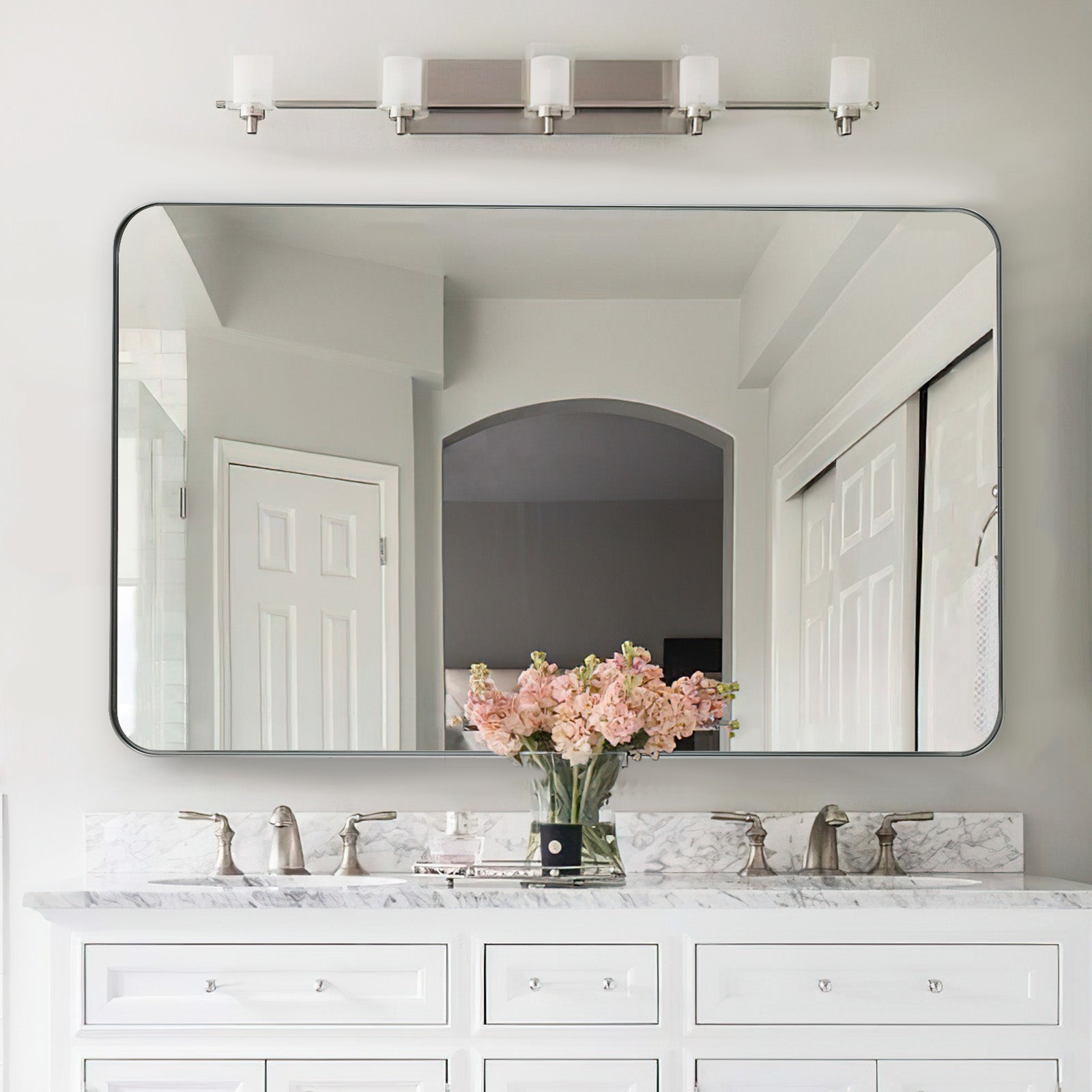 Luxury Rectangular Bathroom Mirrors with Aluminum Framed