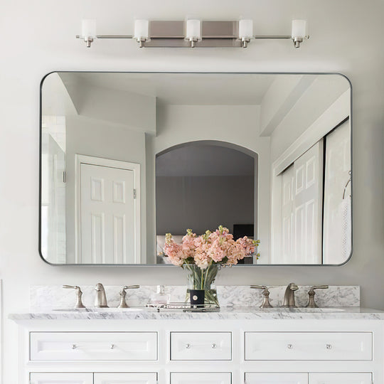 Luxury Rounded Rectangular Bathroom Mirrors with Aluminum Framed