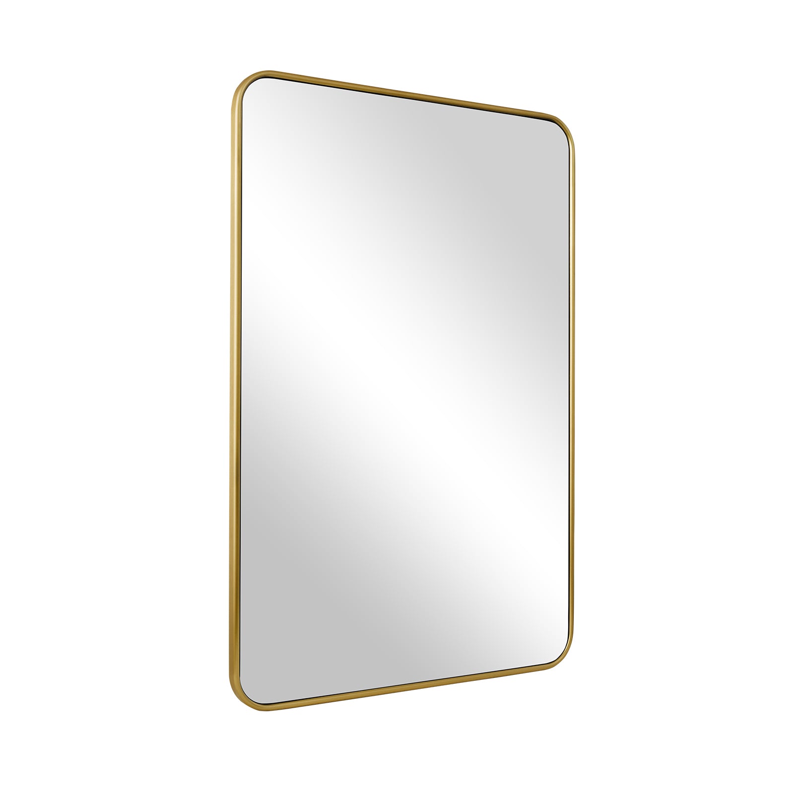 Modern Rounded Rectangular Bathroom Mirrors| U-Shaped Tube Stainless Steel Frame