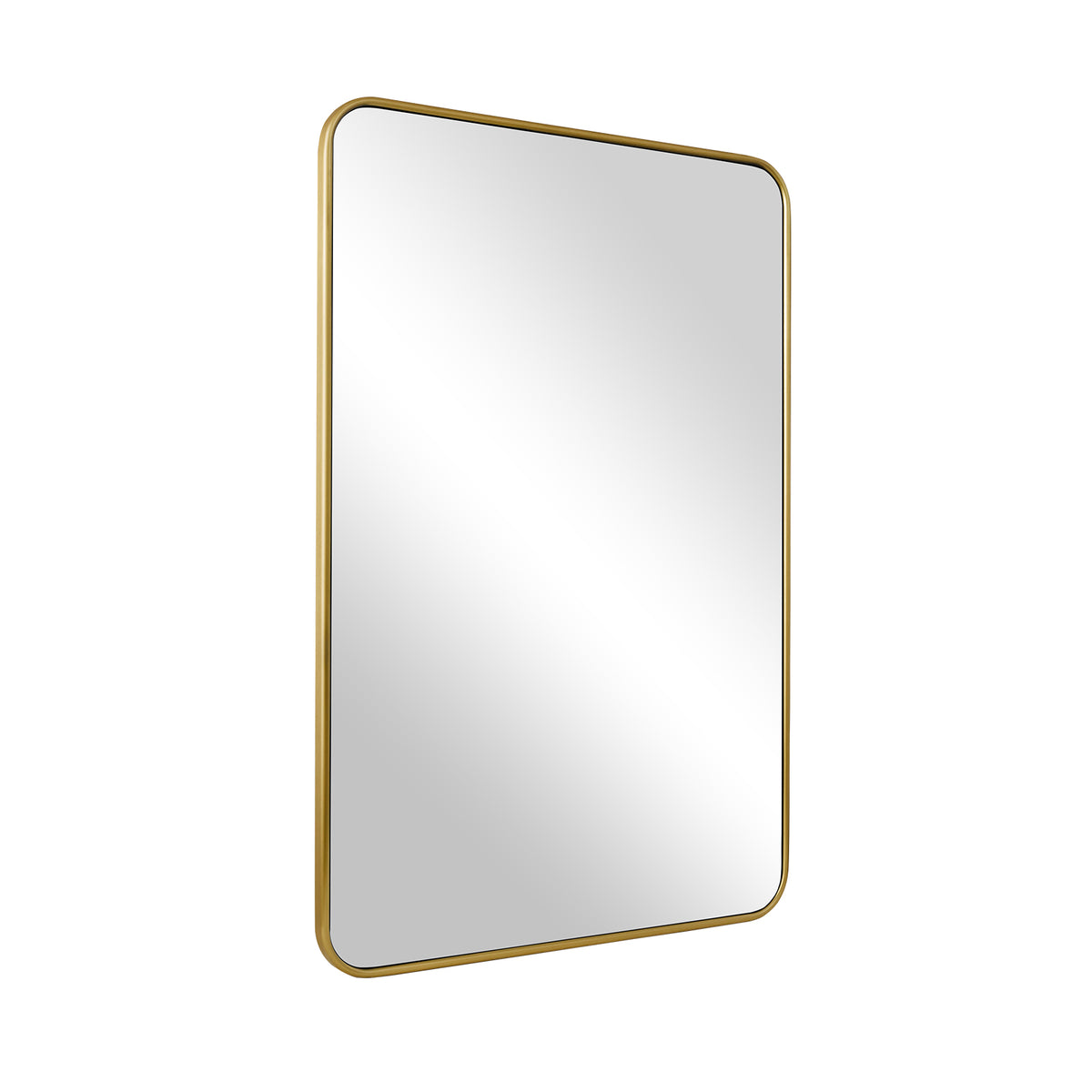 Contemporary Rounded Rectangular Bathroom Mirrors| Stainless Steel Thick Frame