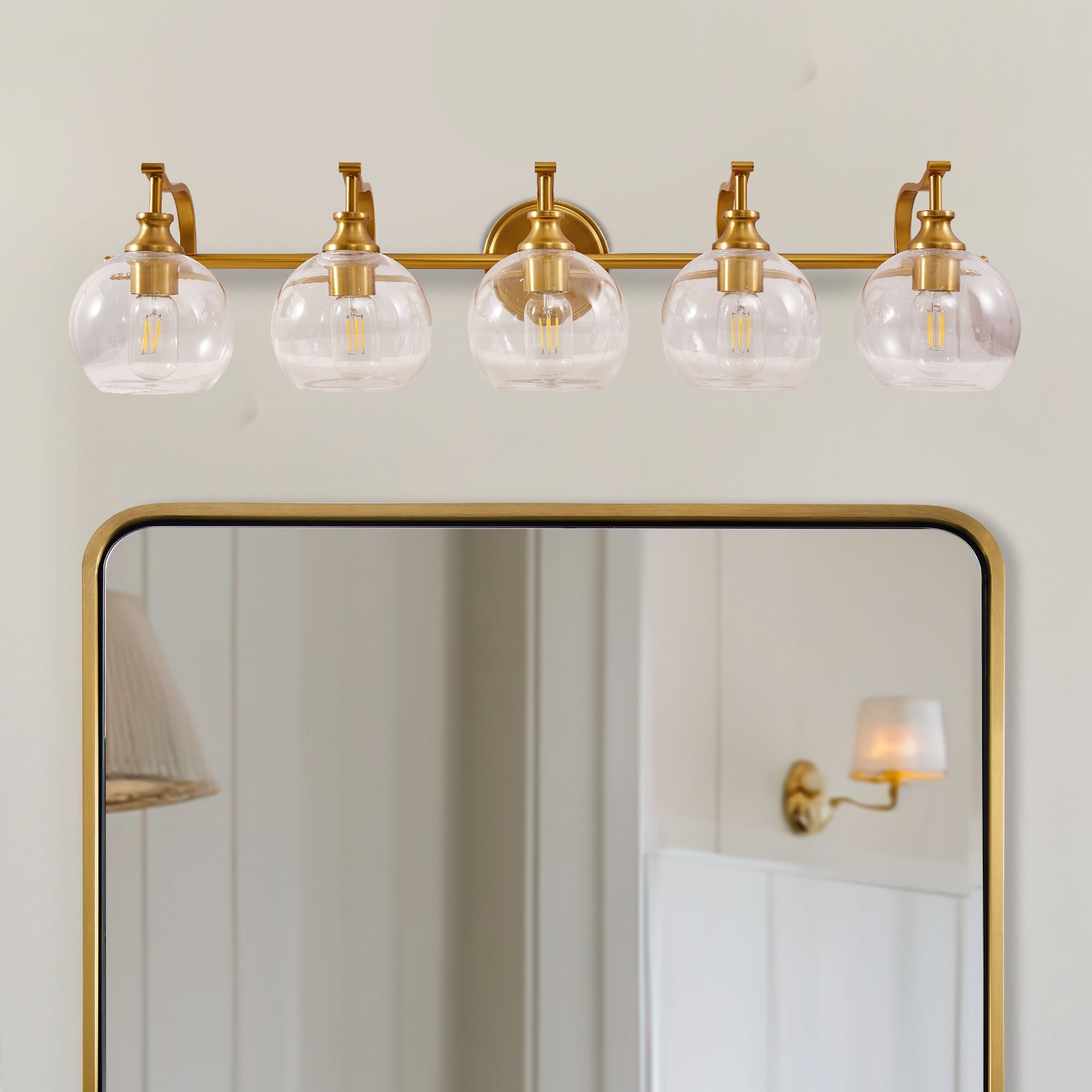 clear glass shade vanity light