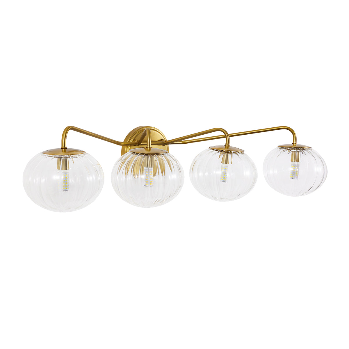Contemporary Pumpkin Clear Glass Shade Bathroom Vanity Light