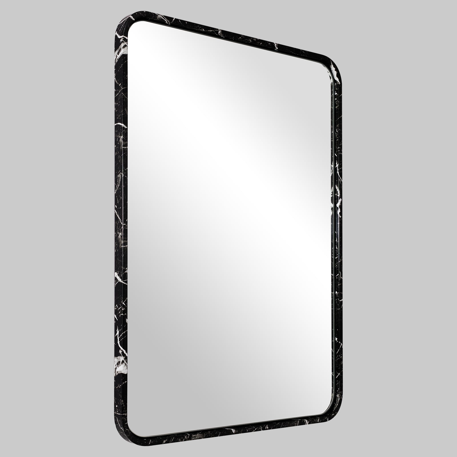 Contemporary Marble Framed Rectangle Wall Mirror for Bathroom Vanity