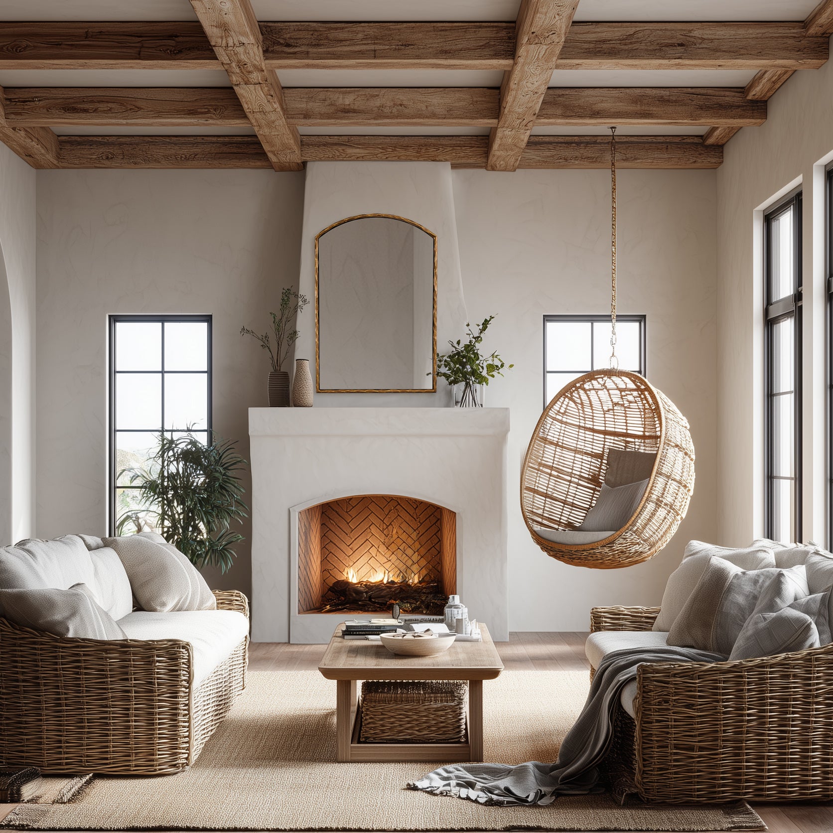 Vintage Hand-Forged Arched Mirror Hammered Wrought Iron Bathroom Mirror