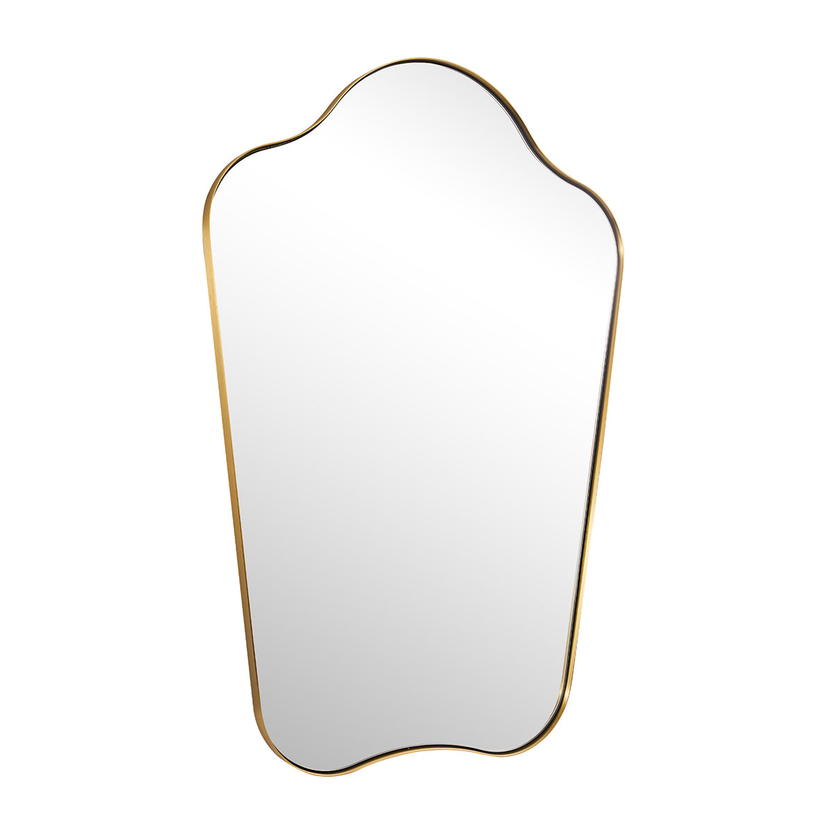 Contemporary Curved Top Arch Scalloped Bathroom Wall Mirror | Stainless Steel Frame