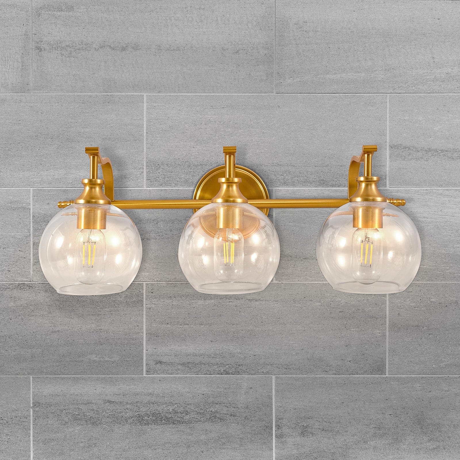 brushed gold bathroom vanity light