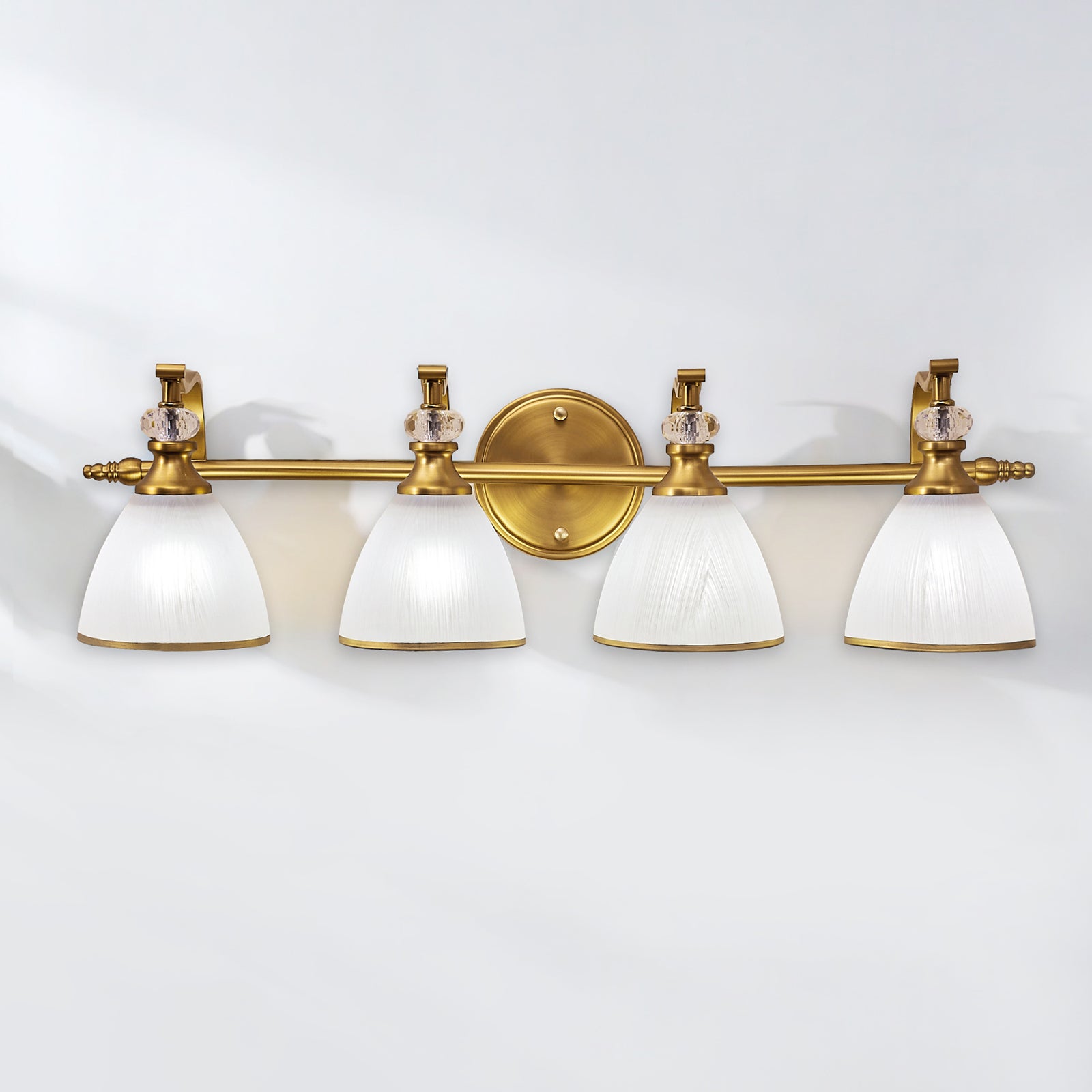 4-light brushed gold wall sconces