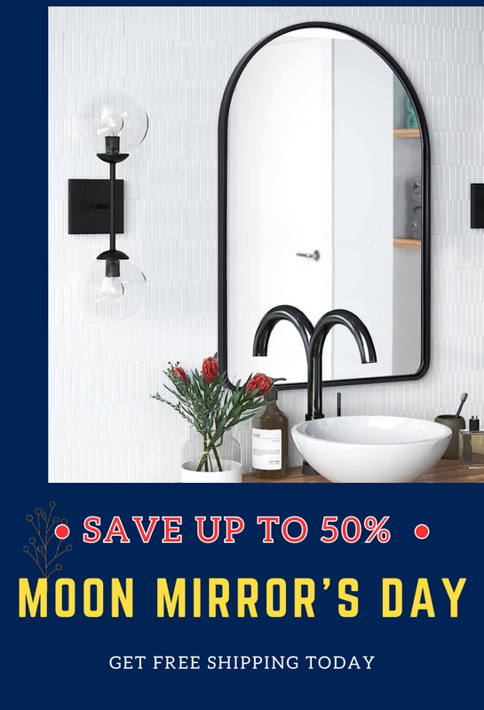 MOON MIRROR™ - Modern Bathroom Vanity Mirror- Stainless Steel Framed ...