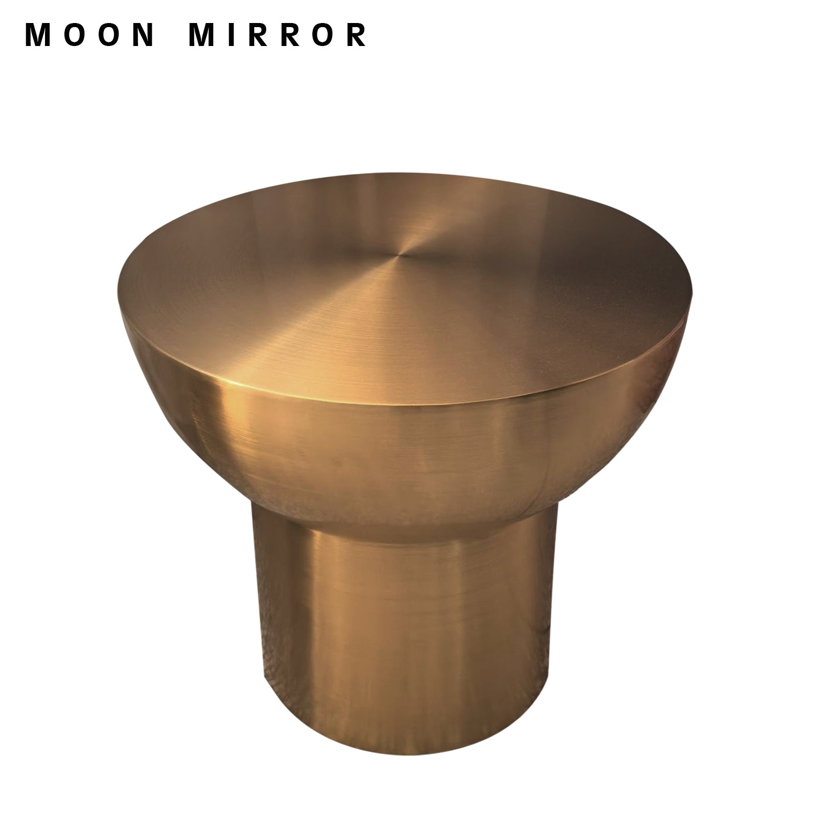 MOON MIRROR Luxury Brushed Gold Semi-Circular Table