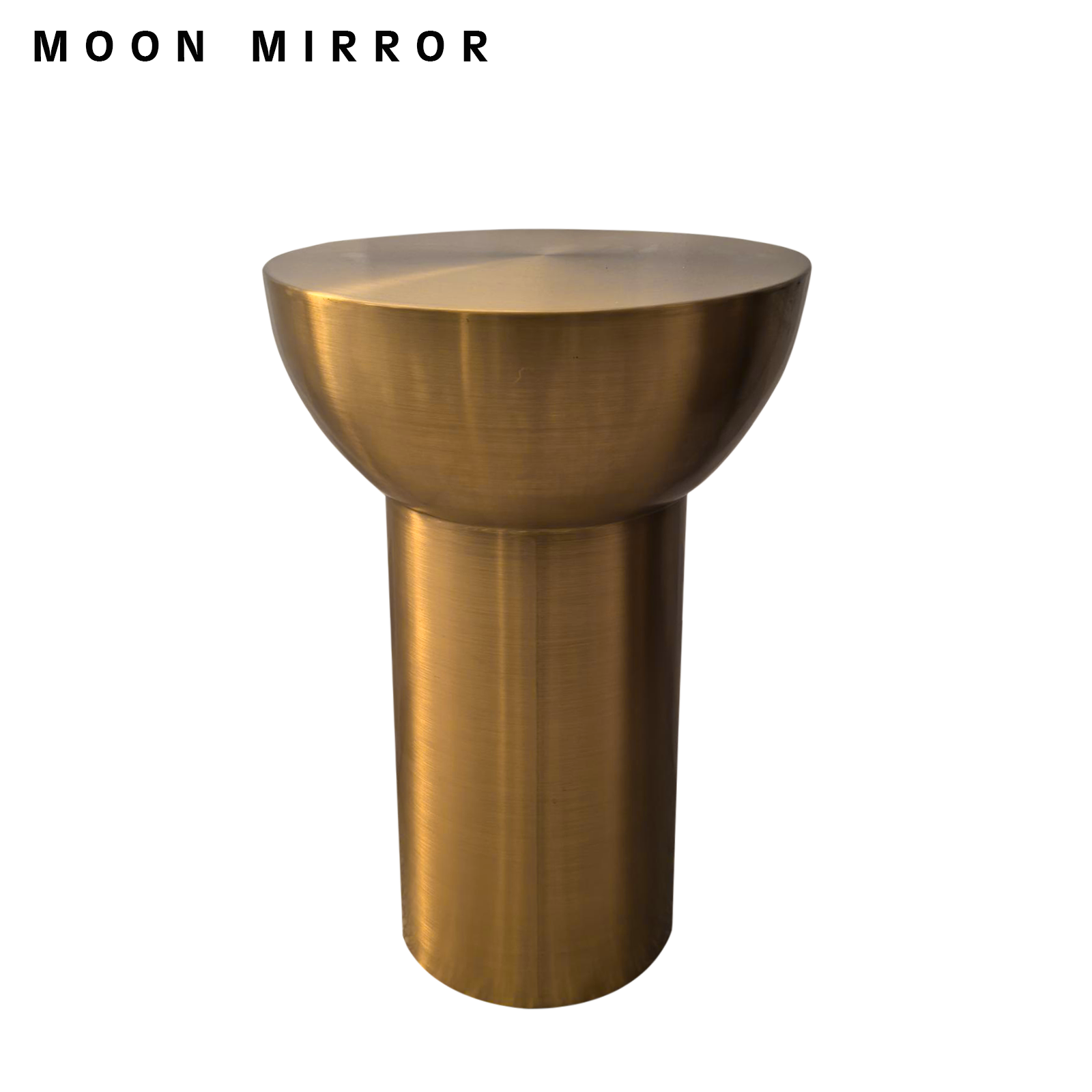 MOON MIRROR Luxury Brushed Gold Semi-Circular Table