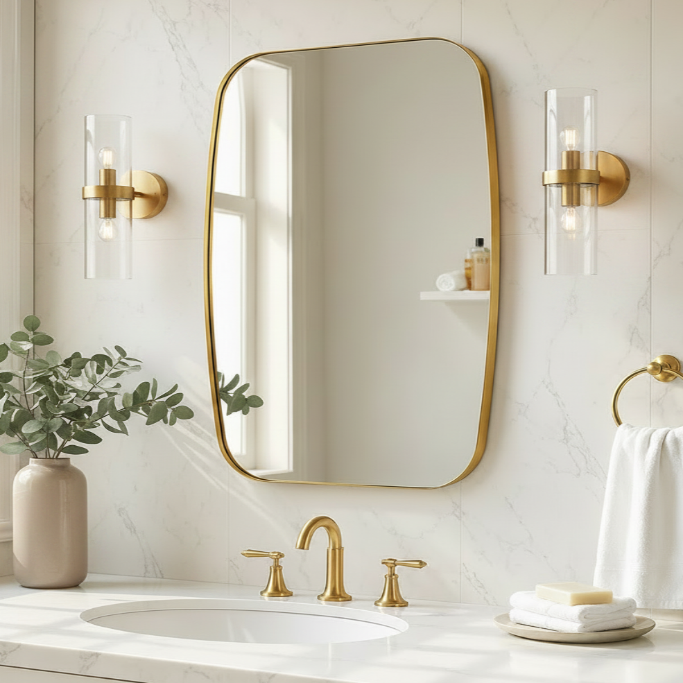 Modern Oval Oblong Bathroom Vanity Mirror