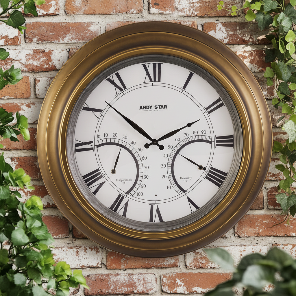 黄铜挂钟砖墙patio场景