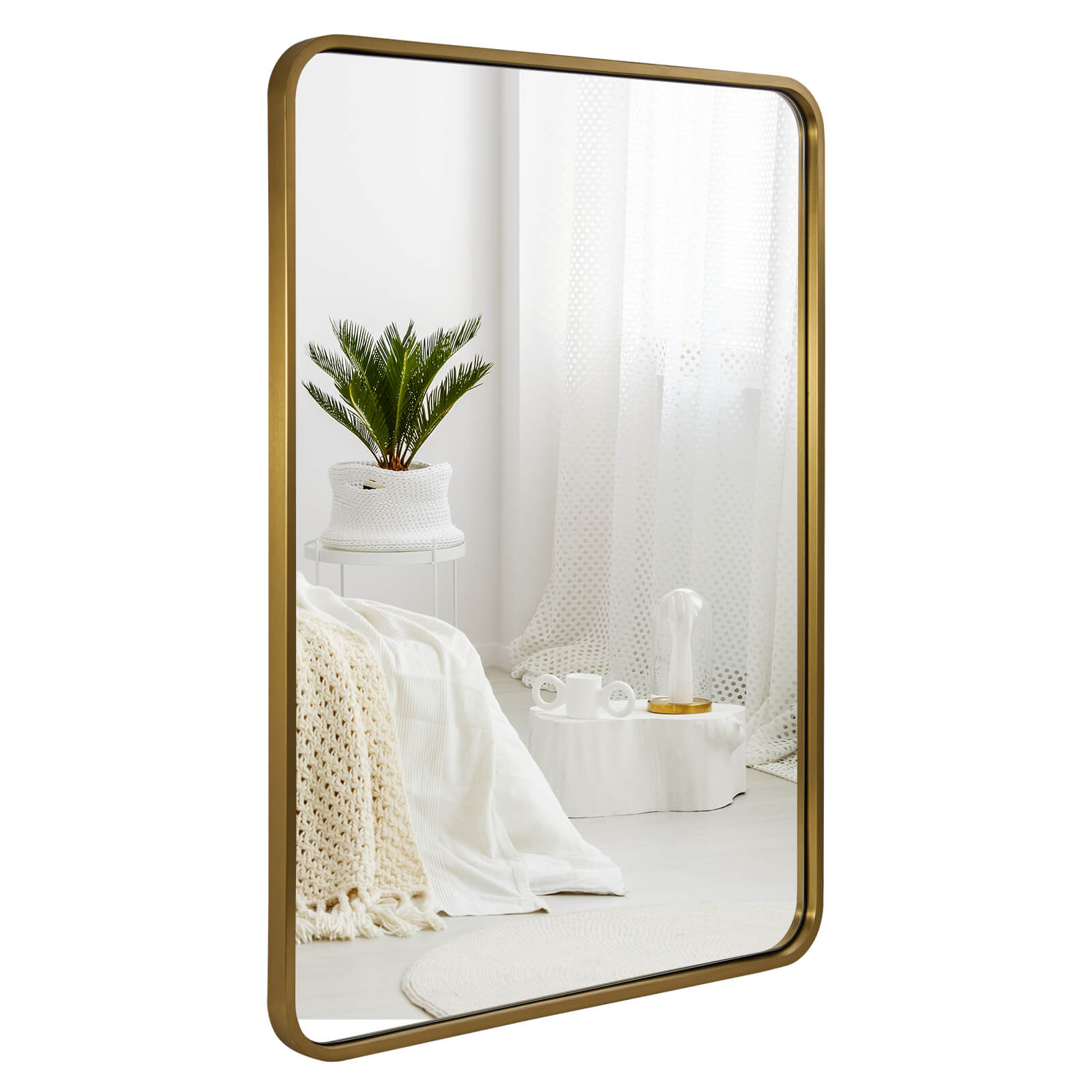 Open Box Like New : Modern Bold Framed Rectangle Wall Mirrors for Bathroom Wall