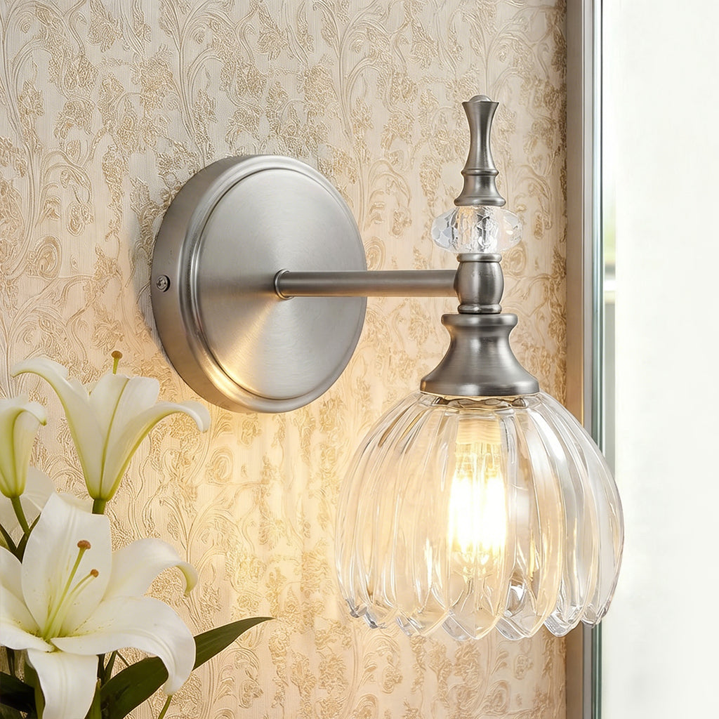 Contemporary Bathroom Vanity Light Fixtures with Tulip Glass Shade Sconces for Bath,Bedroom, Hallway