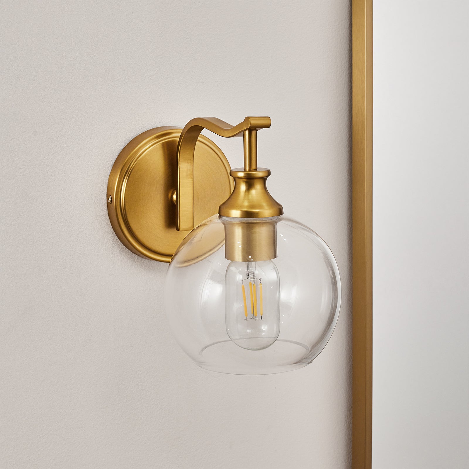 brushed gold bathroom vanity light