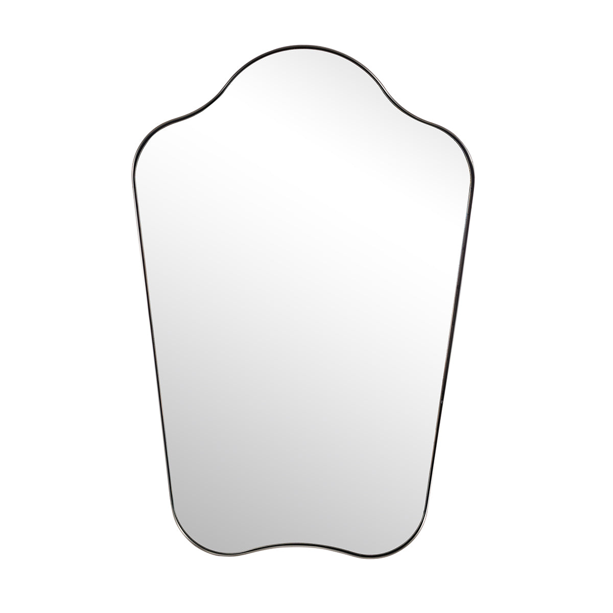 Contemporary Dual Arch Wall Mirror Irregular Scalloped Bathroom Mirror | Stainless Steel Frame