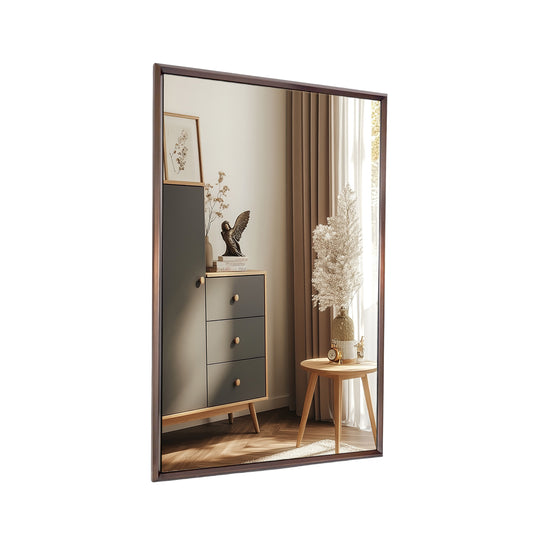 Luxury Beveled Stainless Steel Framed  Rectangular Bathroom Vanity Mirror