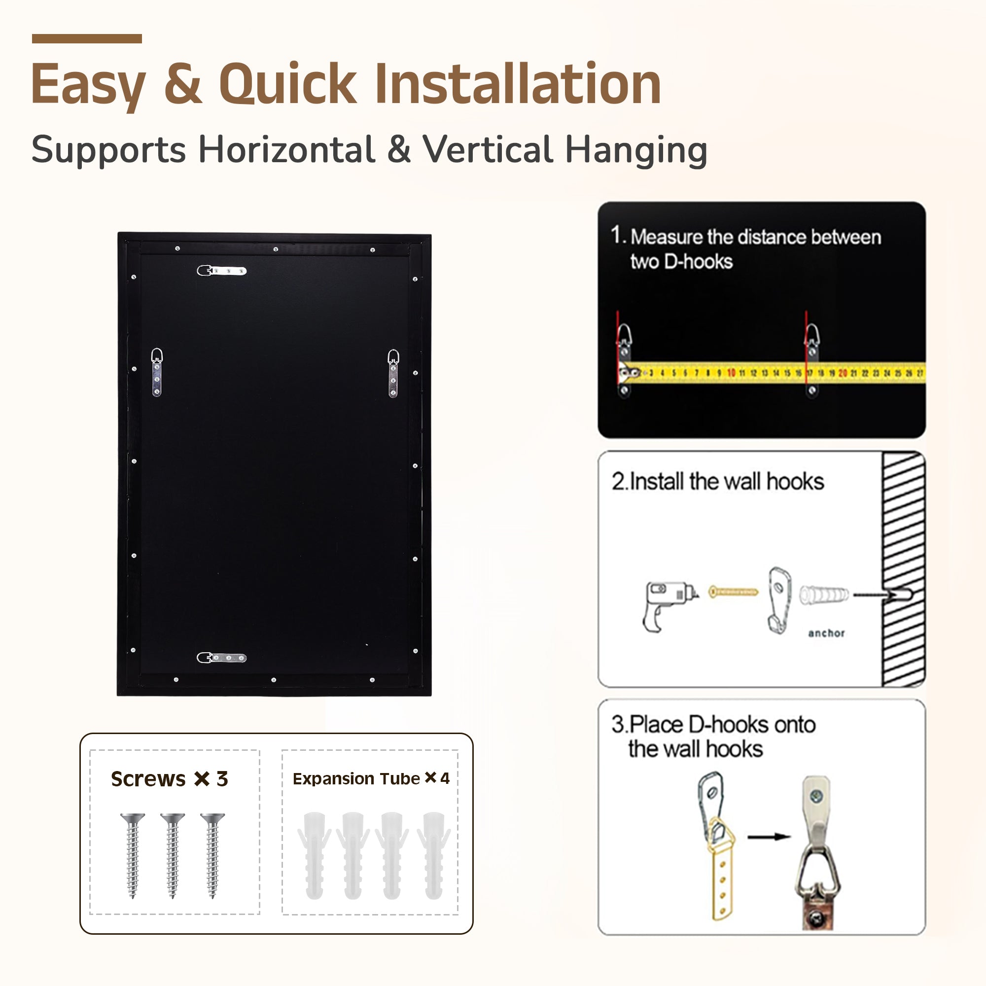 Luxury Beveled Stainless Steel Framed  Rectangular Bathroom Vanity Mirror